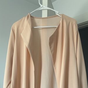 Elegant Cream Open Front Cardigan